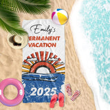 Permanent Vacation Personalized Name Beach Towel - Custom Retirement Towel, Retirement Gifts with Name, Funny Retiree Gift
