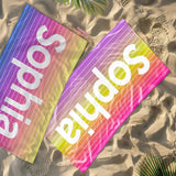 Personalized Beach Towel with Name, Custom Summer Beach Gift for Family & Friends Trip, Custom Name Gift for Family Vacation, Birthday, Kids and Adults