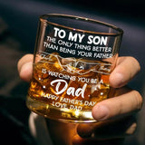 Personalized Father's Day Whiskey Glass from Dad Mom to Son - New Dad Gift, Custom Name Dad Gift,  Father’s Day Gift for Son
