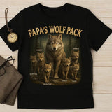 Custom Papa's Wolf Pack Shirt, Custom Grandpa With Kids Names Shirt, Personalized Wolf Pack Tee, Gift for Grandpa, Father's Day Gift