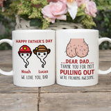 Dad Mug, Custom We Used To Live In Your Balls Mug Gift For Dad Daddy, Gift For Him, Papa Gift, Happy Fathers Day Custom Funny Mug, Gag Gift