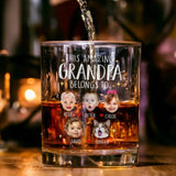 Custom Baby Face Whiskey Glass, This Amazing Grandpa Belongs To, Custom Grandkids Photo, Custom Grandpa Gift, Grandpa Birthday Whiskey Glass