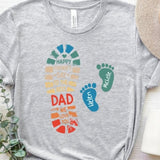 Personalized Dad And Kids Footprints Names Shirt, Dad and Kids Footprints T-Shirt, Dad And Child Shirts, Daddy Shirt, Custom Dad Shirt