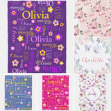 Super Soft Cute Dinosaur Blanket with Customizable Name & Text - High Quality Blanket for Kids and Adults - Unique Gift for Dinosaur Lovers, Baby Shower, Boys Girls Birthday