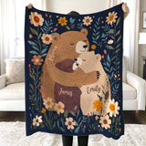 Personalized Mama Papa Bear Blanket with Kids Names, Custom Father's Day Gift, Mother's Day Gift, Birthday Gift, Christmas Gift for Mom Dad Grandma Grandpa