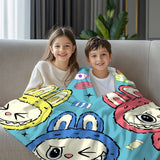 Kawaii Labu Inspired Blanket - Gift For Labu Fans Harajuku Style Animal Blanket