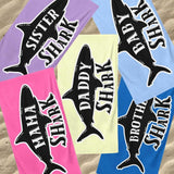 Personalized Shark Family Matching Beach Towel with Name, Custom Summer Beach Gift for Family Trip, Custom Name Gift for Family Vacation, Birthday, Kids and Adults