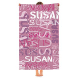 Personalized Beach Towel with Name, Custom Summer Beach Gift for Family & Friends Trip, Custom Name Gift for Family Vacation, Birthday, Kids and Adults