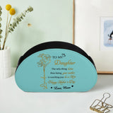 Personalized Remote Control Holder with Birth Month Flower, Name & Text , 5 Compartments Leather TV Remoter Caddy Desktop Organizer Makeup Brush Holder Storage Fits TV Remotes, Media Controllers, Office Supplies