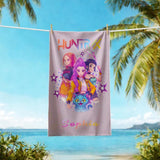 Personalized Custom Name Kpop Beach Towel,Cool Girl Fandom Design,Anime Towel for Poolside Relaxation,Trendy Summer Gift for Kpop Fans