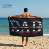 Dad Beach Towel, Custom Fathers Day Gifts for Dad, Dad Gifts from Kids, Papa Beach Towel, Summer Pool Towel for Fathers Day, Gift for Dad