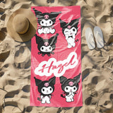 Kuromi Beach Towel, Cute Anime Character Towel, Kawaii Summer Towel, Soft Absorbent Pool & Beach Towel, Gift for Kuromi Fans