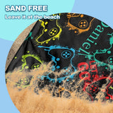 Personalized Game Beach Towel with Name, Custom Summer Beach Gift for Family & Friends Girls Trip, Custom Name Gift for Family Vacation, Birthday, Kids and Adults