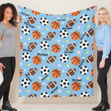 Super Soft Personalized Name Sport Balls Blankets