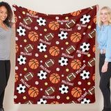 Super Soft Personalized Name Sport Balls Blankets