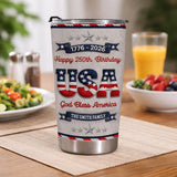 Personalized Happy 250th Birthday USA Tumbler, Family Gift For Women Men, Patriotic Gift, 4th Of July Independence Day, God Bless America