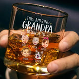 Custom Baby Face Whiskey Glass, This Amazing Grandpa Belongs To, Custom Grandkids Photo, Custom Grandpa Gift, Grandpa Birthday Whiskey Glass