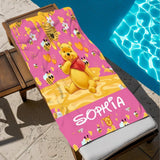 Personalized Winnie the Pooh Towel, Custom Kids Beach Towel with Name