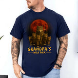 Personalized Grandpa's Wolf Pack Shirt, Custom Papa With Kids Names Shirt, Personalized Wolf Pack Tee, Gift for Grandpa, Father's Day Gift