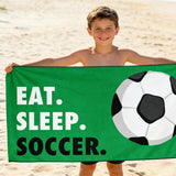 Basketball Beach Towel, Microfiber Quick Dry Eat Sleep Sports Bath Towels, Thin Lightweight Sand Free Pool Wrap for Men Boys Camping Travel
