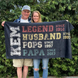 Custom Fathers Day Gift, Custom Legend Husband Dad Grandpa Beach Towel, Birthday Gift For Grandpa Papaw, Gifts for Daddy, Papa