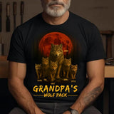 Personalized Grandpa's Wolf Pack Shirt, Custom Papa With Kids Names Shirt, Personalized Wolf Pack Tee, Gift for Grandpa, Father's Day Gift