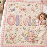 Super Soft Personalized Blanket with Name for Kids - Unique Gift for Birthday Christmas