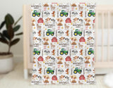 Farm Animal Blanket Baby Boy Personalized Boy Name Blanket Green Tractor Newborn Swaddle Cow Pig Goat Blanket with Name Hospital Blanket