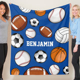 Super Soft Personalized Name Sport Balls Blankets