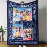 Superhero Dad Blanket, Father Blanket, Custom Photo Blanket, Fathers Day Blanket for Dad, Best Gift Ideas For Father, Happy Fathers Day
