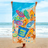 Nana's Beach Buddies Summer Flip Flop Personalized Beach Towel Perfect Gift for Grandmas Moms Aunties, Custom Kids Towel, Summer Beach Gifts