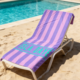 Personalized Name Towel for Beach Bath Pool, Customizable Beach Towel for Family Vacation, Birthday