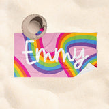 Personalized Name Towel for Beach Bath Pool, Customizable Beach Towel for Kids and Adults