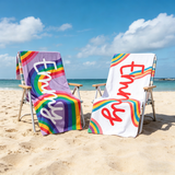 Personalized Name Towel for Beach Bath Pool, Customizable Beach Towel for Kids and Adults
