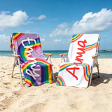 Personalized Name Towel for Beach Bath Pool, Customizable Beach Towel for Kids and Adults