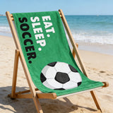 Basketball Beach Towel, Microfiber Quick Dry Eat Sleep Sports Bath Towels, Thin Lightweight Sand Free Pool Wrap for Men Boys Camping Travel