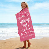 Custom Beach Towel for Beach Vacation, Summer Birthday