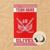 Personalized Hockey Team Towel with Name & Text for Hockey Players