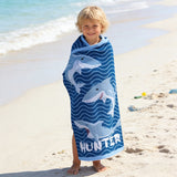 Personalized Kids Beach Towel, Custom Name Sea Creature Truck Pool Towel, Soft Kids Beach Gift, Boys Beach Towel, Girls Pool Towel