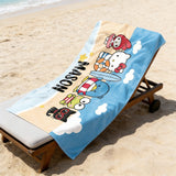 Personalized Kids Towel, Cartoon Beach Towel, Cartoon Character Gift, Custom Birthday Towel Gift for Kids, Pool Name Towel, Bath Towel