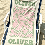 Personalized Name Towel for Beach Bath Pool, Customizable Beach Pool Bath Towel for Kids and Adults