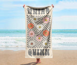 Personalized Retro Beach Towel with Name – Custom Birthday & Vacation Gift for Kids and Adults, Multi Style Summer Beach Accessory