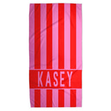 Personalized Name Towel for Beach Bath Pool, Customizable Beach Towel for Family Vacation, Birthday