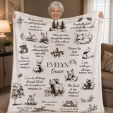 Personalized Name Blanket - Bible verse kid blanket - Christian baby gift newborn receiving blanket - Gift for Baptism - Woodland blanket - Custom Christian Nursery decor gift