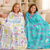 Super Soft Personalized Name Blanket with Cute Butterflies - Unique Gift for Birthday Christmas - Premium Quality Blanket for Kids and Adults