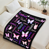 Personalized Butterfly Blanket with Name - Unique Gifts for Kids and Adults