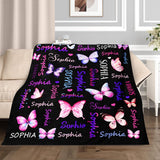 Personalized Butterfly Blanket with Name - Unique Gifts for Kids and Adults
