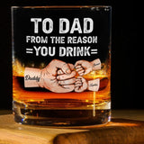 Custom Dad and Kids Bump Whiskey Glass, Personalized Fathers Day Gift From Son Daughter, New Dad Gift, Birthday Gift For Dad, Grandpa, Papa
