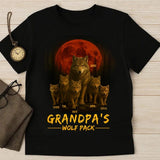 Personalized Grandpa's Wolf Pack Shirt, Custom Papa With Kids Names Shirt, Personalized Wolf Pack Tee, Gift for Grandpa, Father's Day Gift