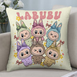 Kawaii Labubu Inspired Pillow Cover - Gift For Labu Fans Harajuku Style Pillow Case